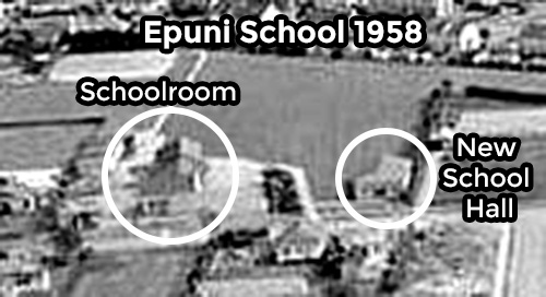 Aerial view of the school in 1958