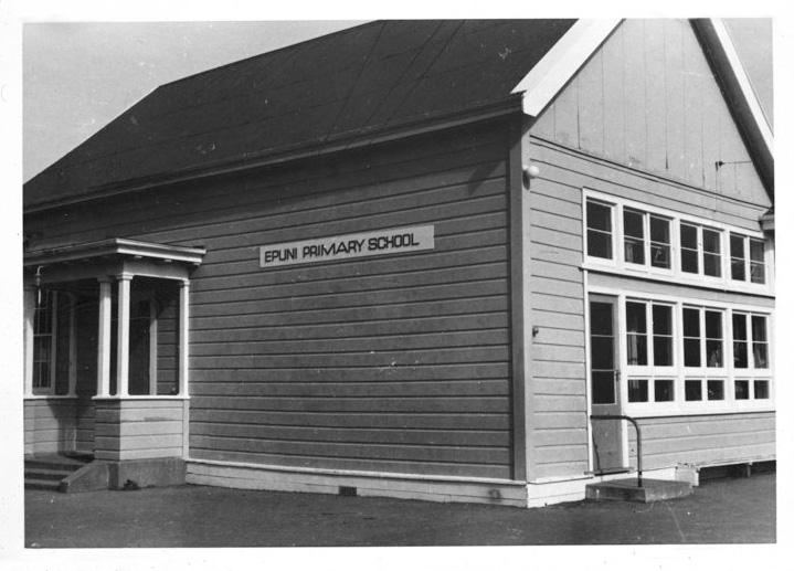 The front of the school building, 1970. 